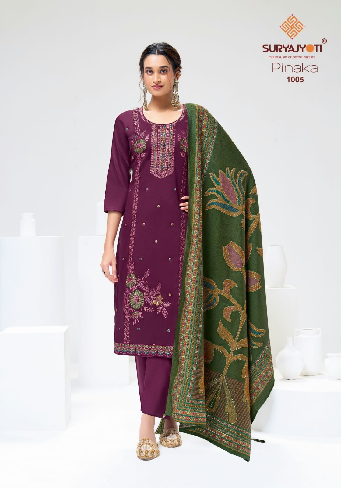 Pinaka Vol 1 Suryajyoti Jam Satin Pant Style Suits Wholesaler