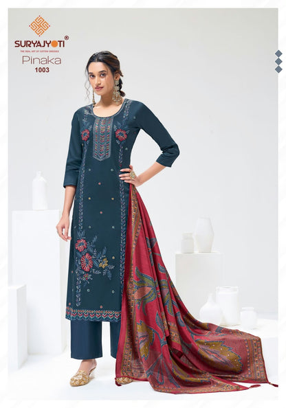 Pinaka Vol 1 Suryajyoti Jam Satin Pant Style Suits Wholesaler