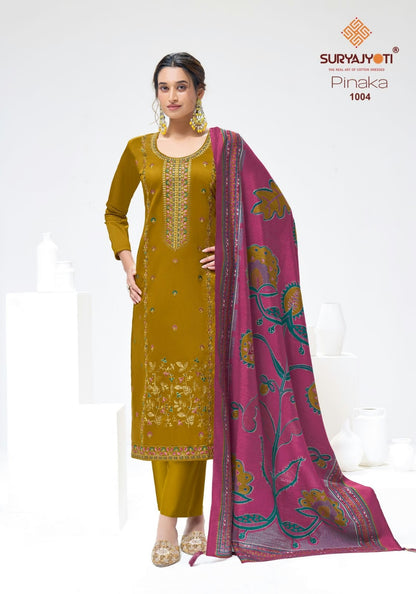 Pinaka Vol 1 Suryajyoti Jam Satin Pant Style Suits Wholesaler