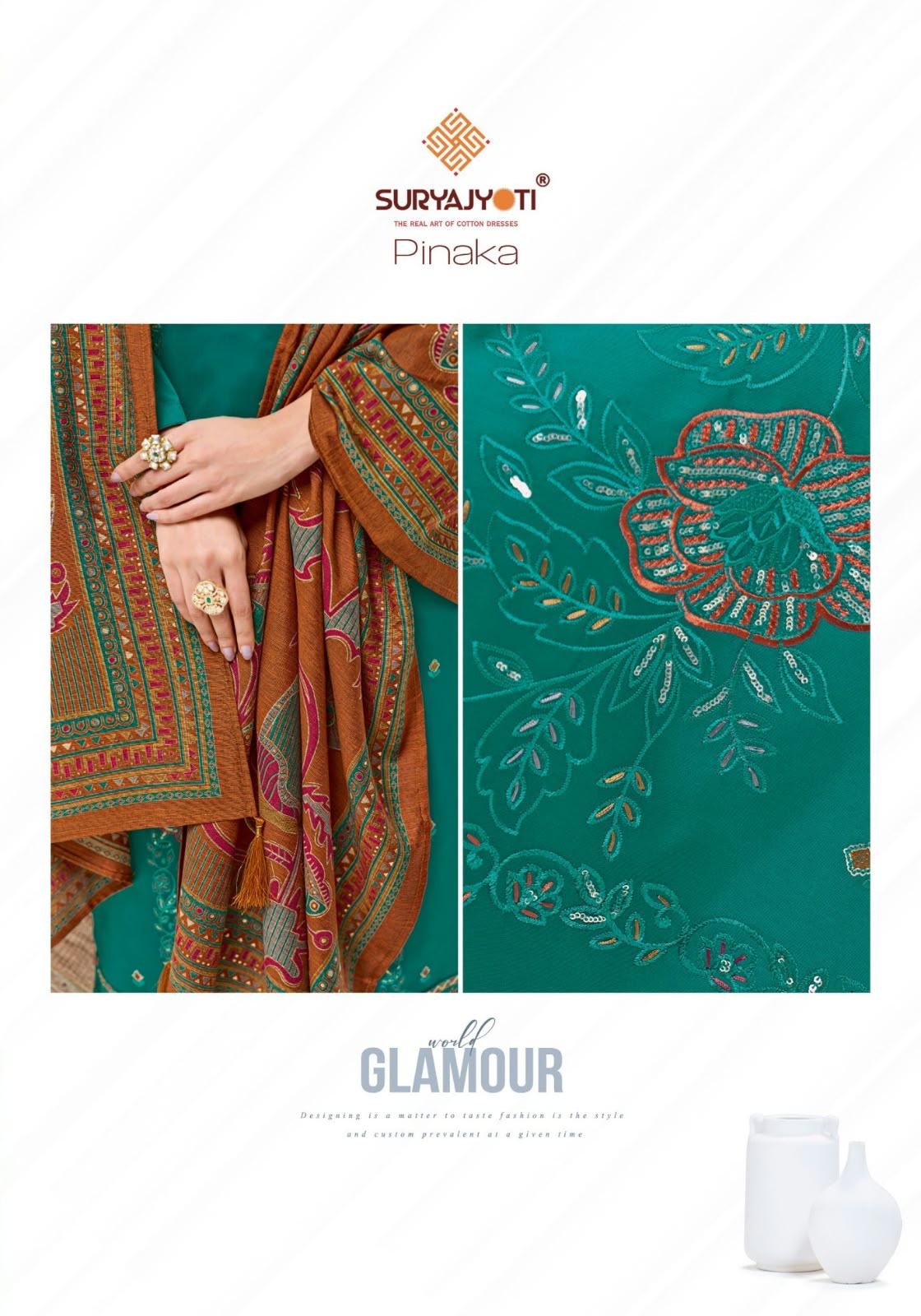 Pinaka Vol 1 Suryajyoti Jam Satin Pant Style Suits Wholesaler