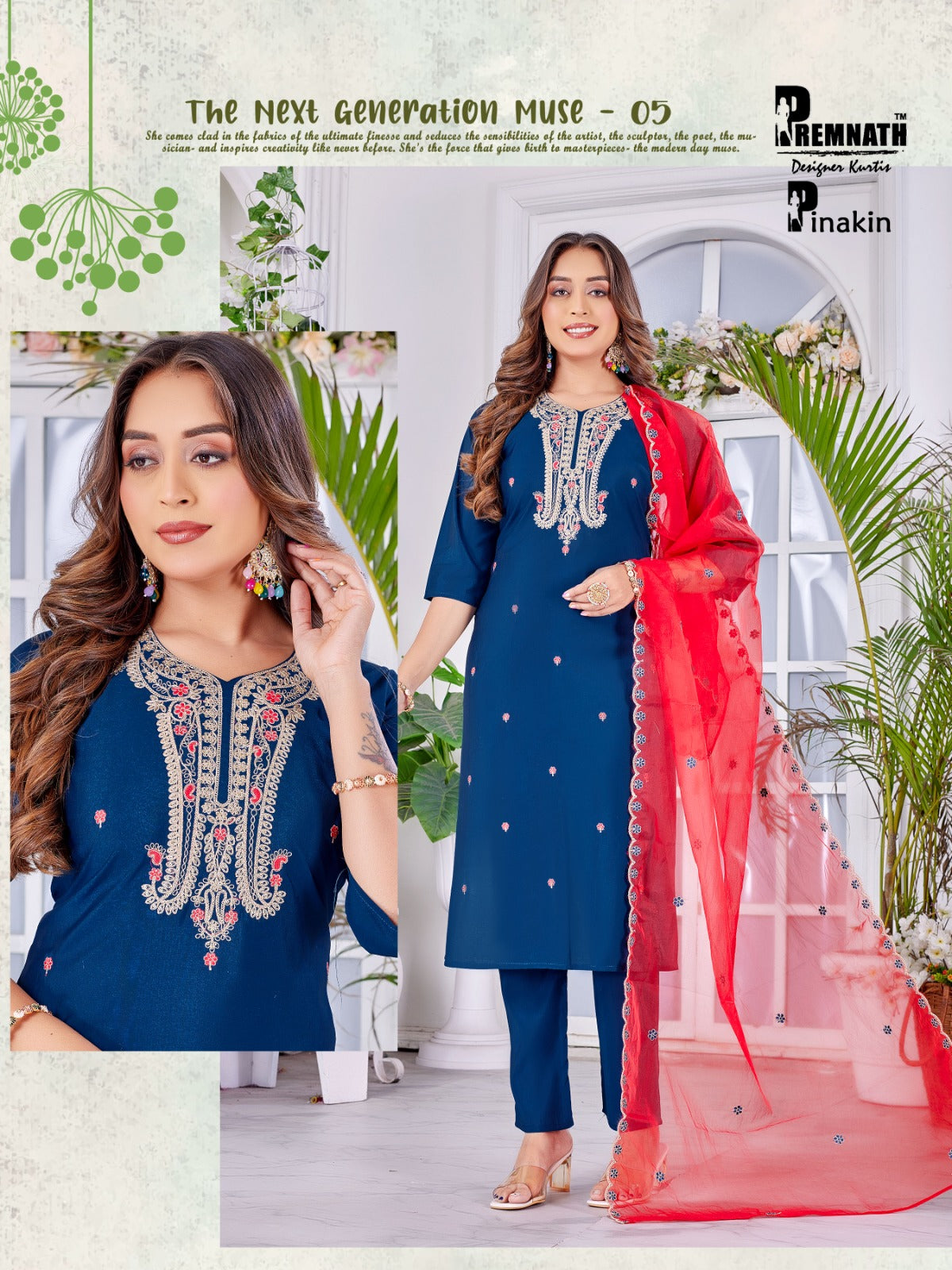 Pinakin Premnath Roman Silk Readymade Pant Style Suits Exporter Ahmedabad