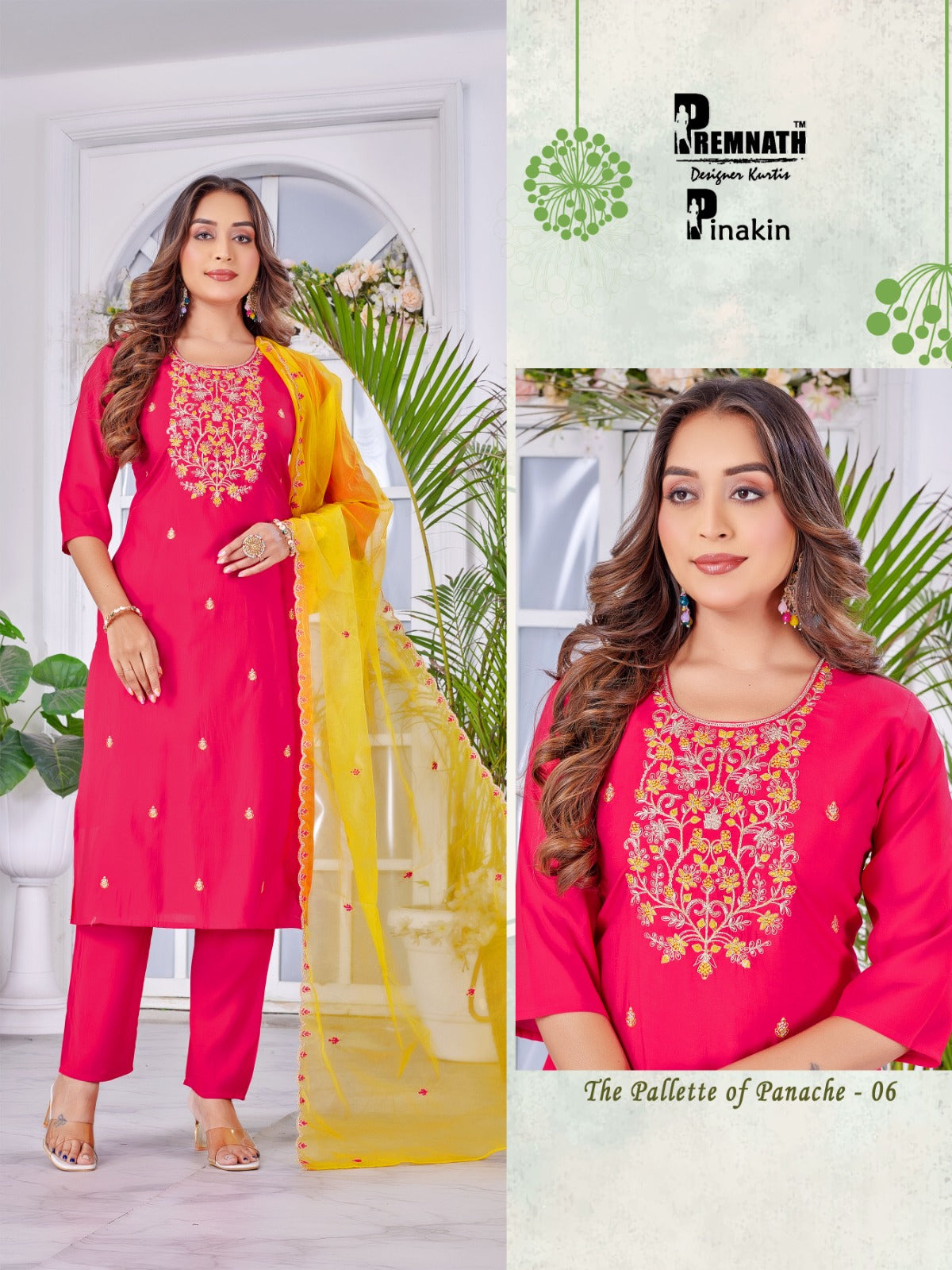 Pinakin Premnath Roman Silk Readymade Pant Style Suits Exporter Ahmedabad
