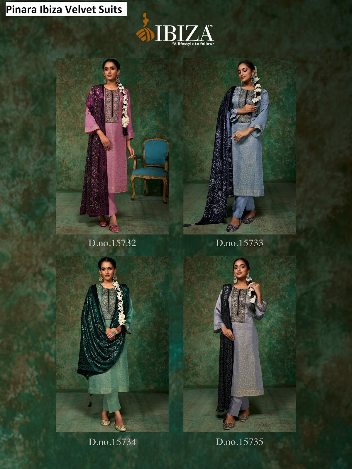 Pinara Ibiza Silk Jacquard Velvet Suits Supplier