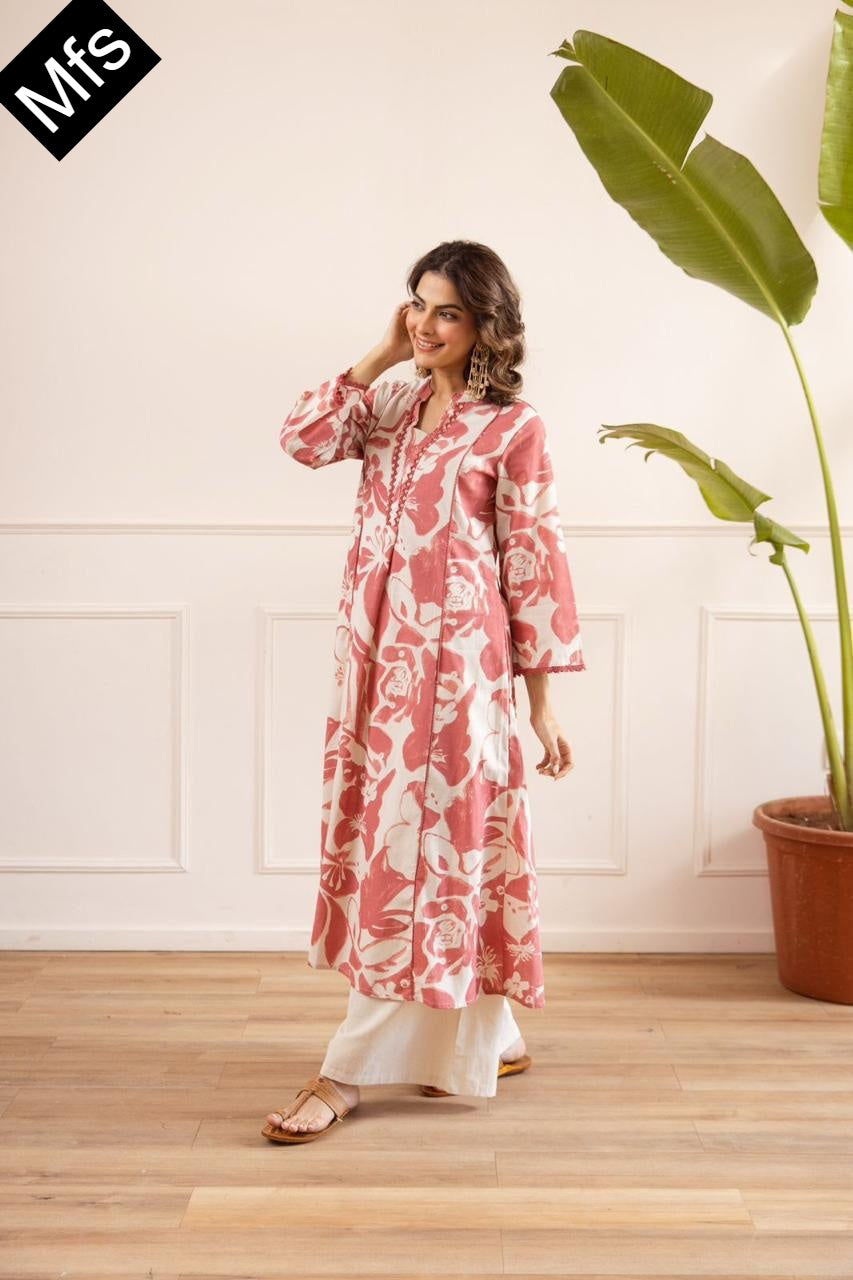 Pink-Yellow Mfs Cotton Co Ord Set Supplier Ahmedabad