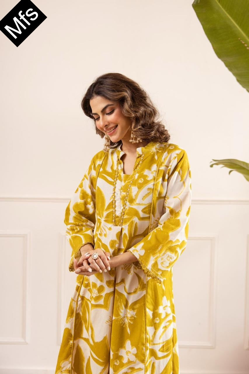 Pink-Yellow Mfs Cotton Co Ord Set Supplier Ahmedabad