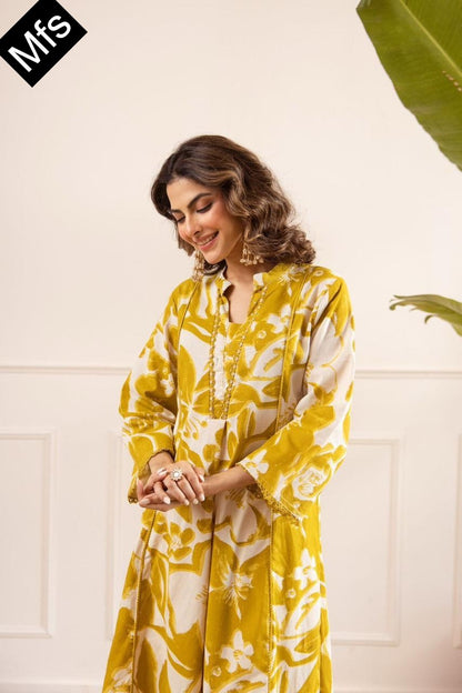 Pink-Yellow Mfs Cotton Co Ord Set Supplier Ahmedabad