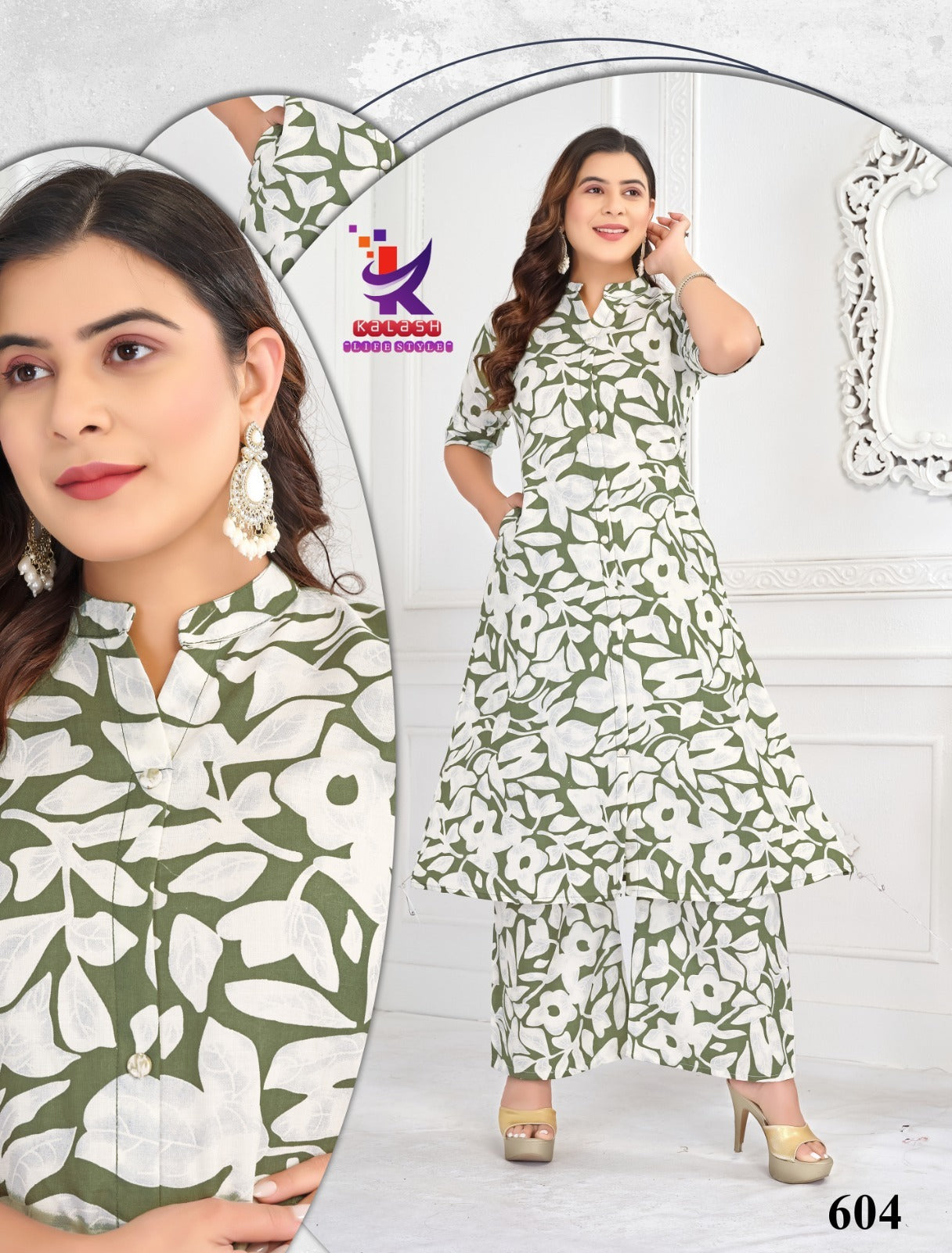 Pink Blush Mlm Kalash Lifestyle Rayon 14Kg Kurti Plazzo Set Supplier