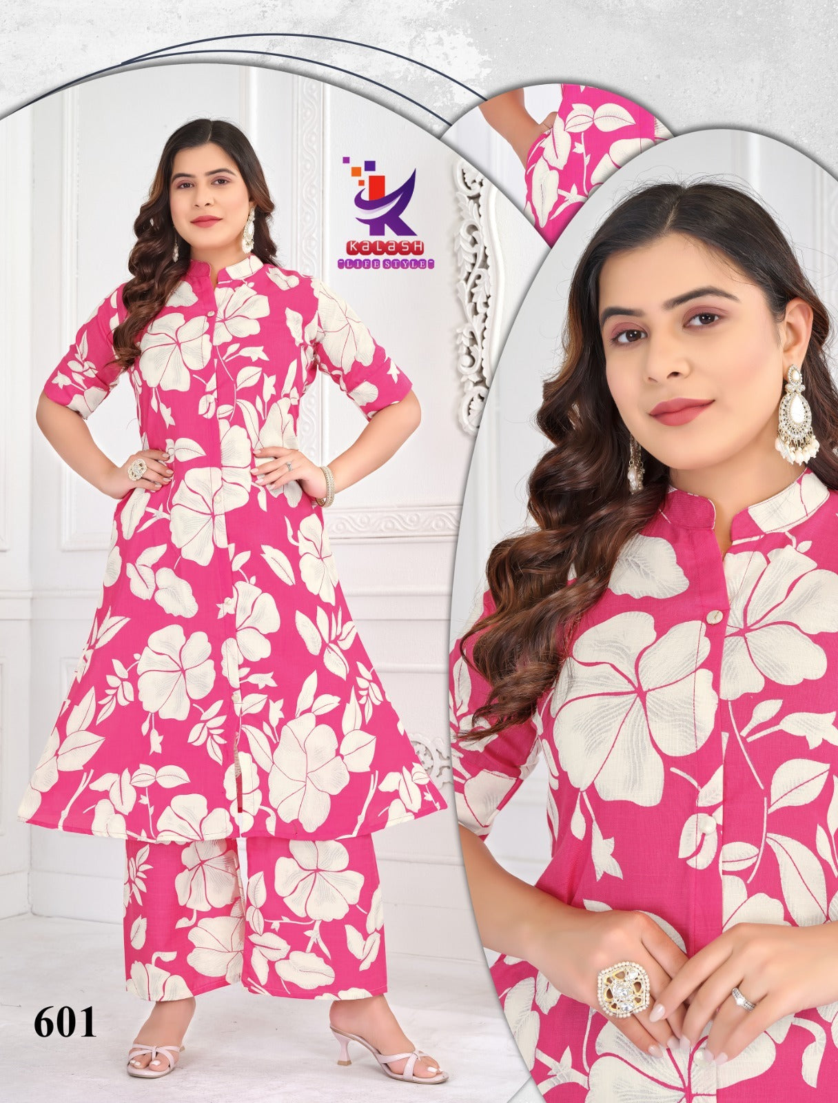 Pink Blush Mlm Kalash Lifestyle Rayon 14Kg Kurti Plazzo Set Supplier