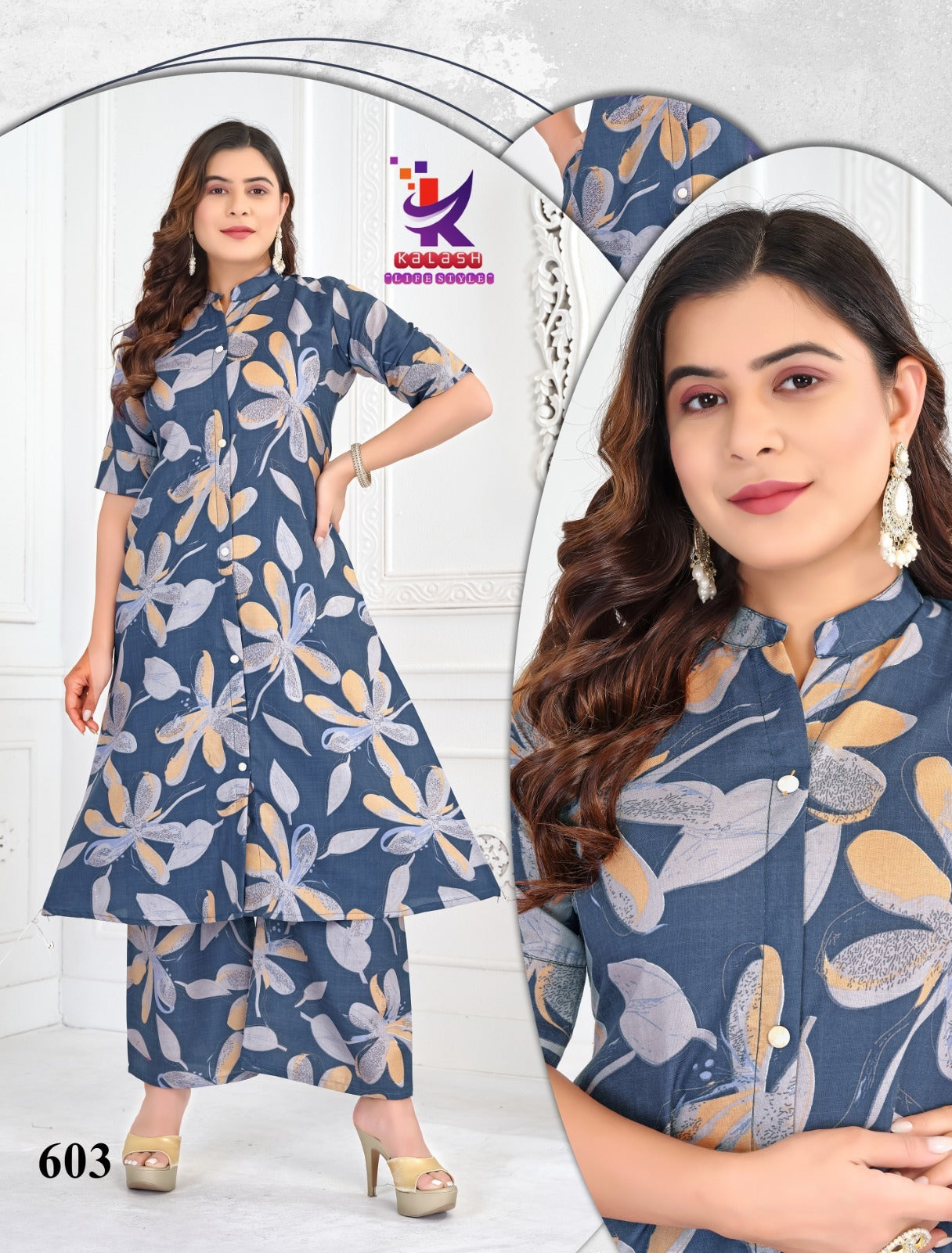 Pink Blush Mlm Kalash Lifestyle Rayon 14Kg Kurti Plazzo Set Supplier