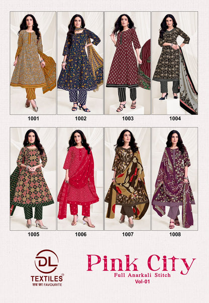Pink City Vol 1 Dl Cotton Readymade Anarkali Suits Wholesaler Gujarat