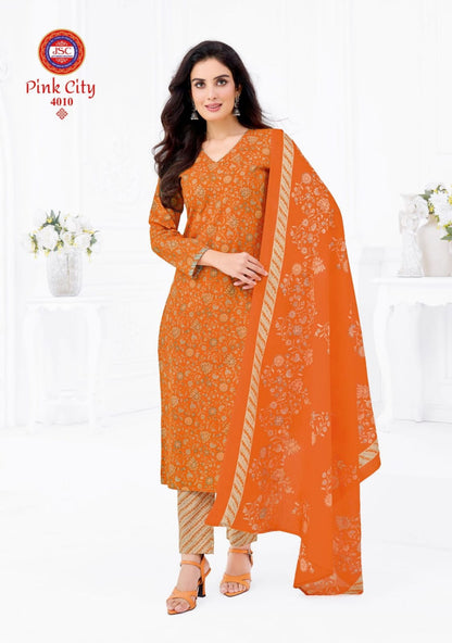 Pink City Vol 1 Jsc Cambric Cotton Dress Material Wholesale Price