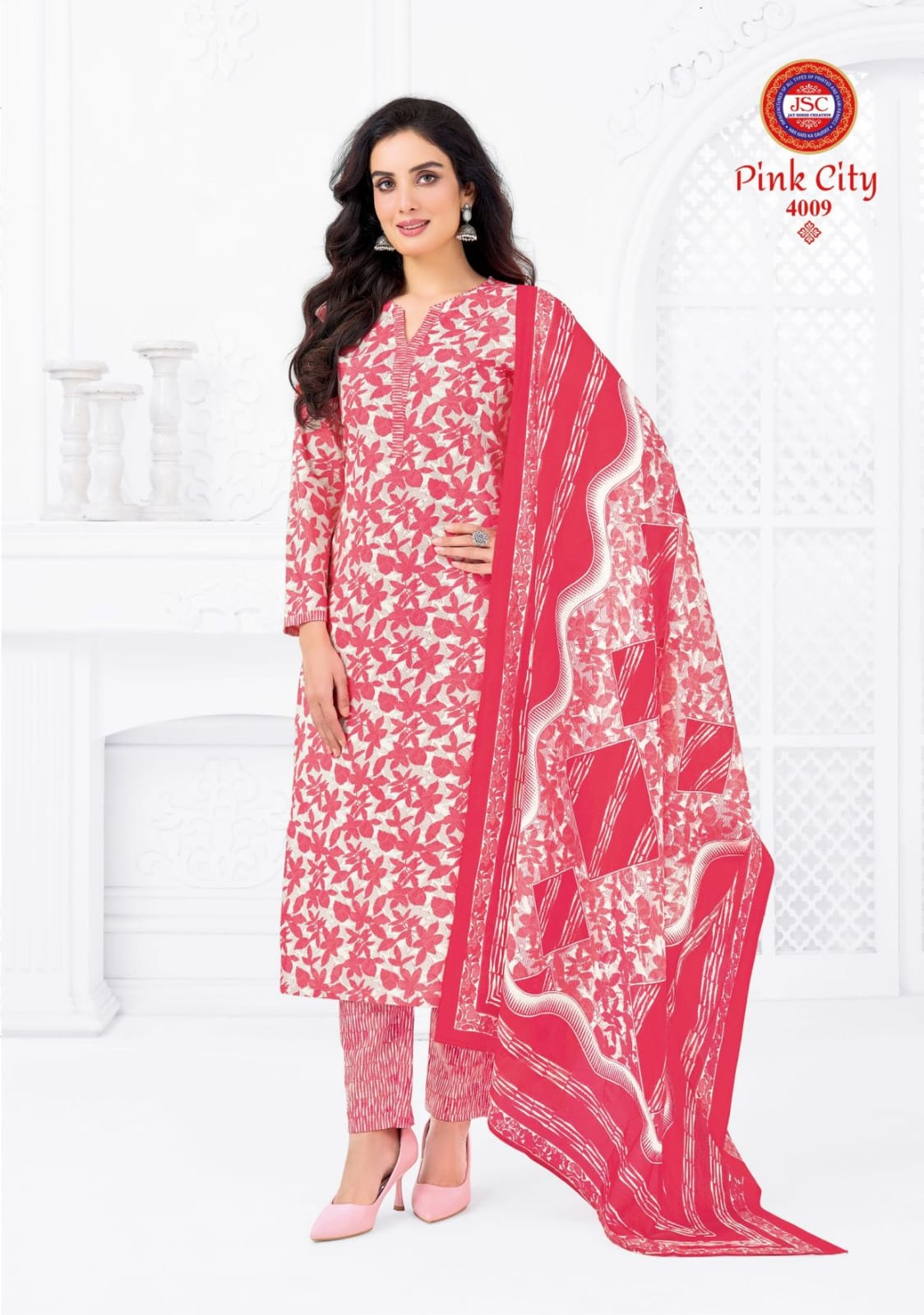 Pink City Vol 1 Jsc Cambric Cotton Dress Material Wholesale Price