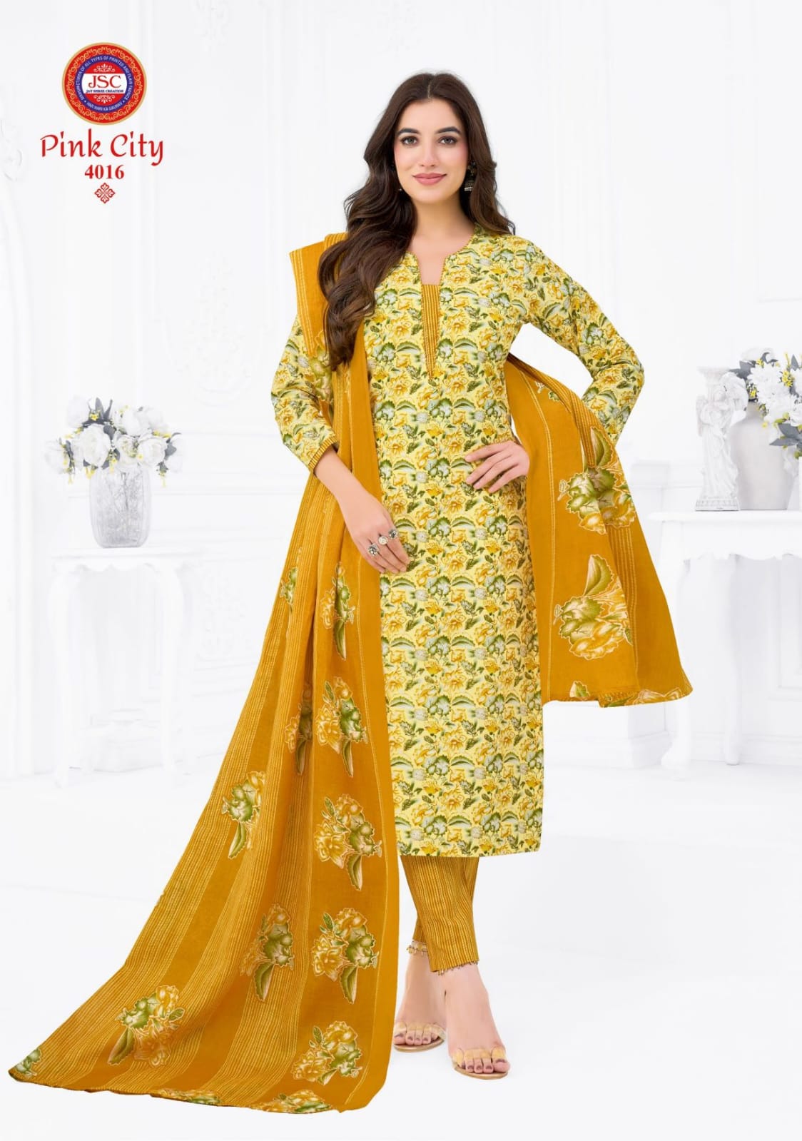 Pink City Vol 1 Jsc Cambric Cotton Dress Material Wholesale Price