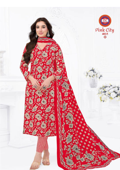 Pink City Vol 1 Jsc Cambric Cotton Dress Material Wholesale Price