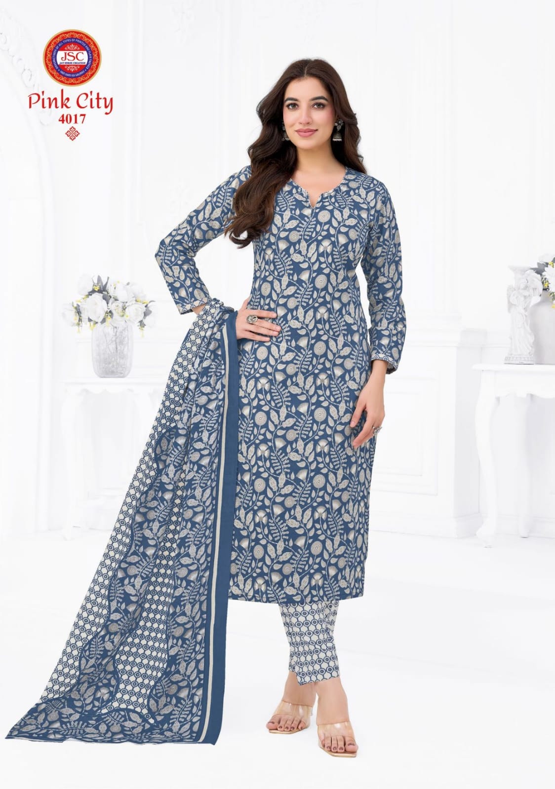 Pink City Vol 1 Jsc Cambric Cotton Dress Material Wholesale Price