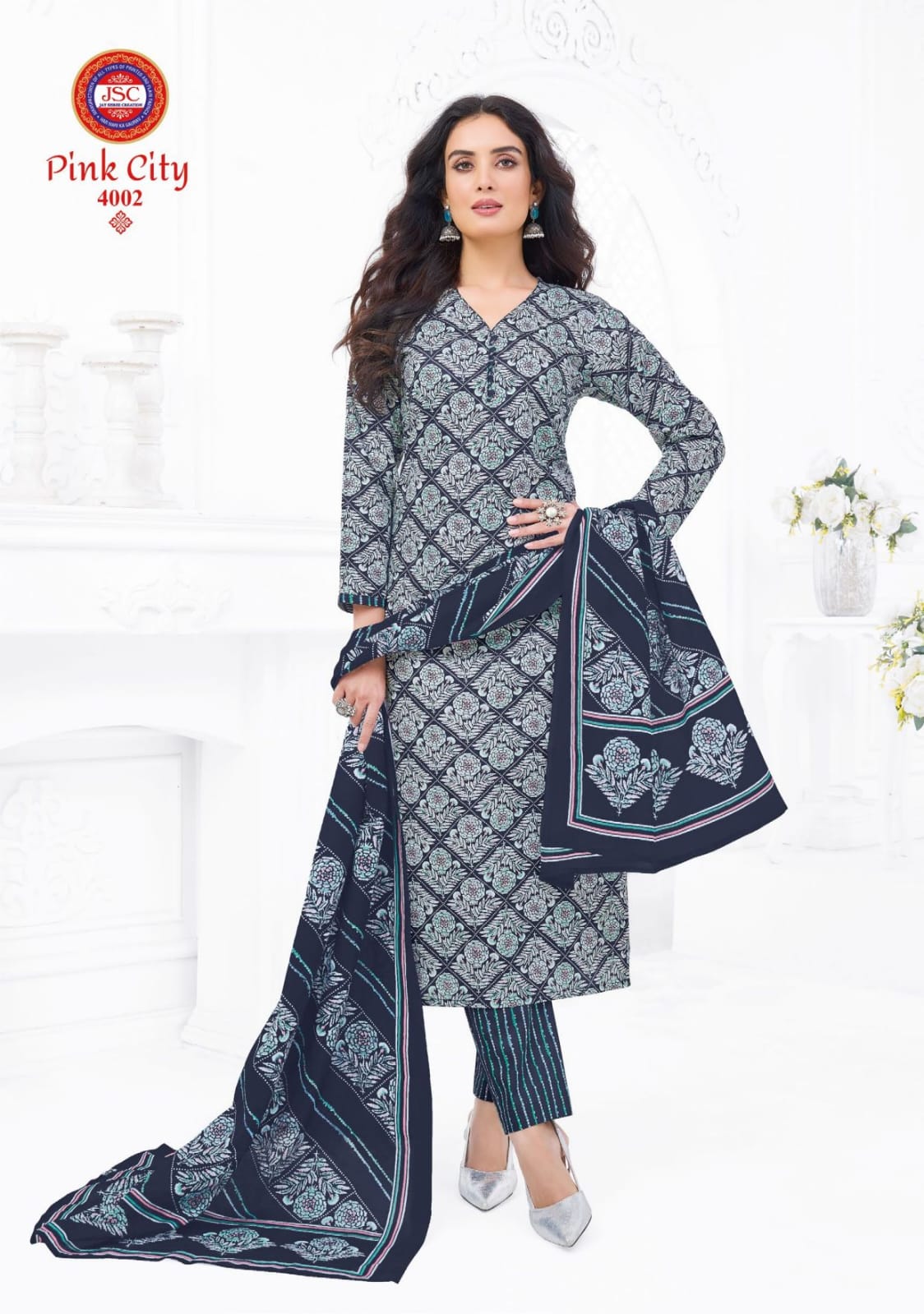 Pink City Vol 1 Jsc Cambric Cotton Dress Material Wholesale Price