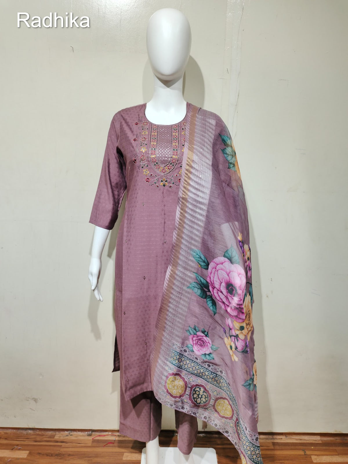 Pink Roses 3007 Radhika Raw Silk Readymade Pant Style Suits Wholesale Rate