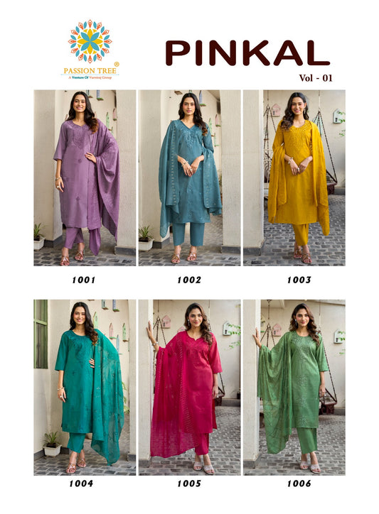 Pinkal Vol 1 Passion Tree Roman Readymade Pant Style Suits Supplier Gujarat