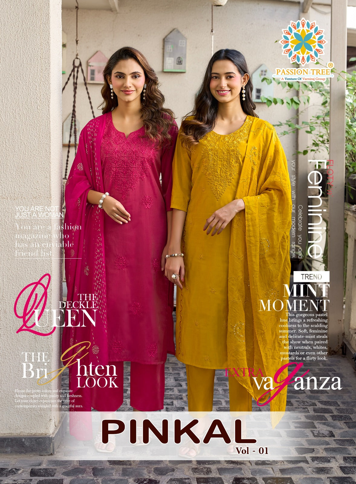 Pinkal Vol 1 Passion Tree Roman Readymade Pant Style Suits Supplier Gujarat
