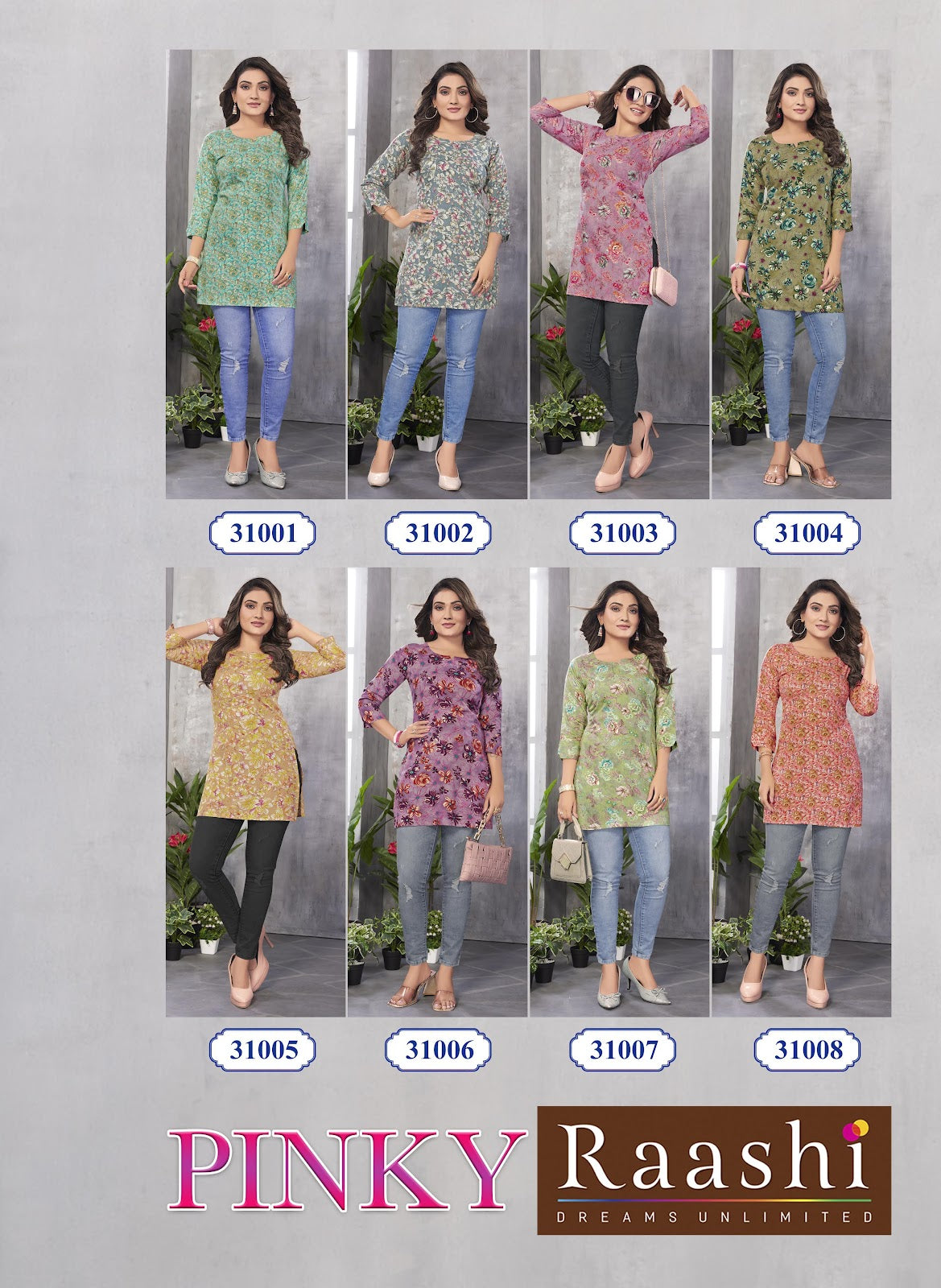Pinky Length 30 Raashi Rayon Short Kurtis Supplier