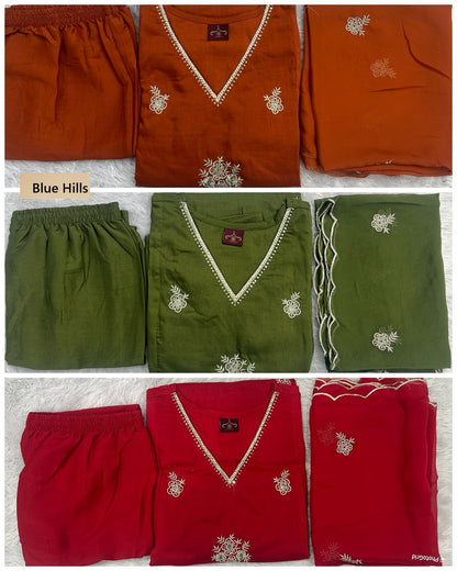 Pinterest Premium Blue Hills Silk Readymade Pant Style Suits Wholesaler Gujarat