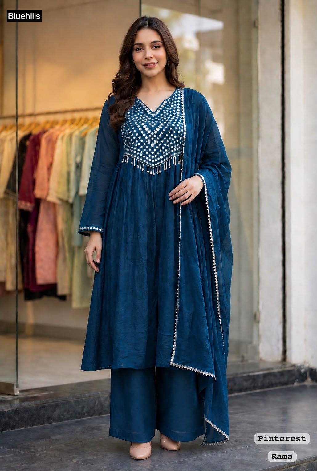 Pinterest Premium Vol 5 Bluehills Crush Readymade Plazzo Style Suits Wholesale Price