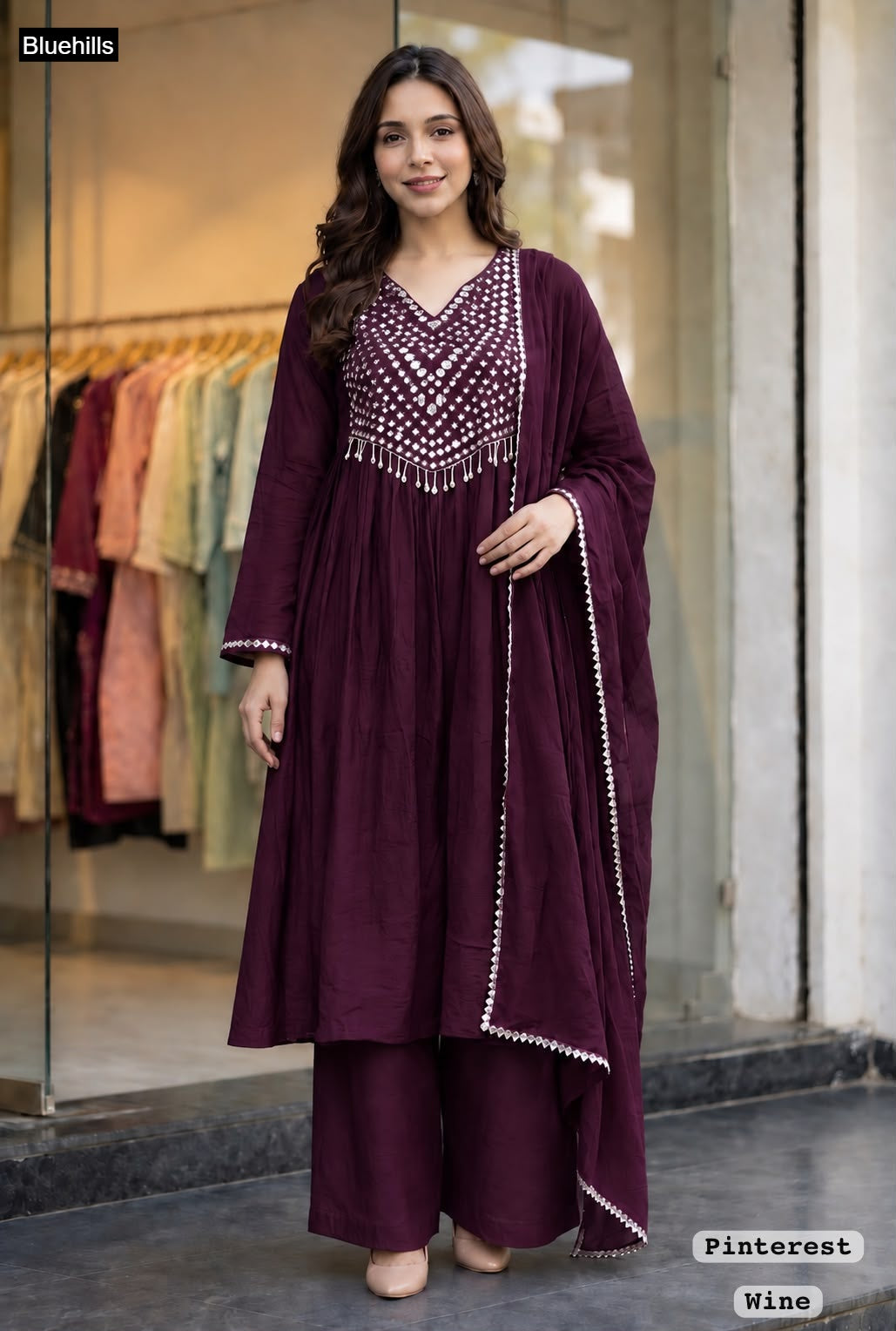 Pinterest Premium Vol 5 Bluehills Crush Readymade Plazzo Style Suits Wholesale Price