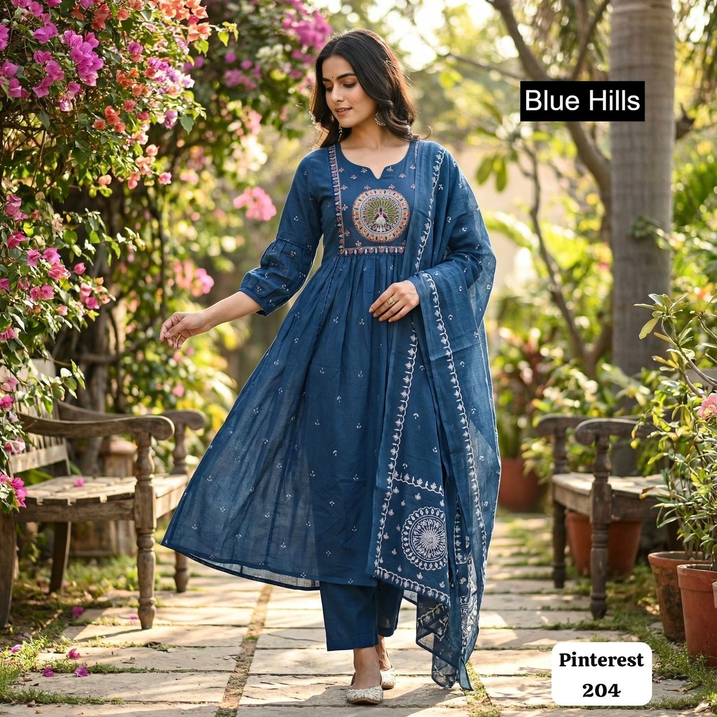 Pinterest Series Blue Hills Rayon Readymade Anarkali Suits Manufacturer Ahmedabad