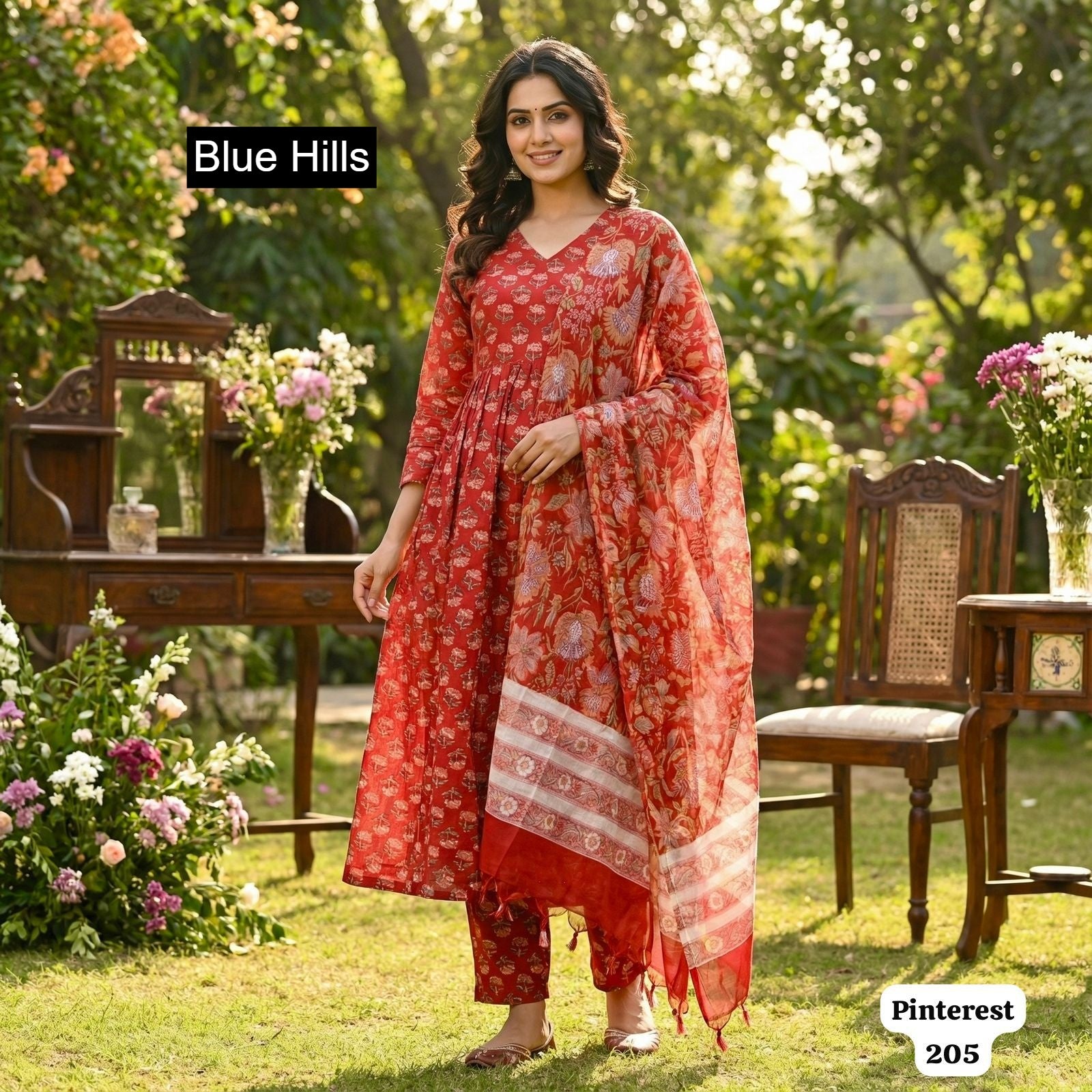 Pinterest Series Blue Hills Rayon Readymade Anarkali Suits Manufacturer Ahmedabad