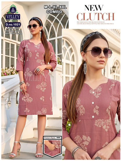 Pintex Pattern 2609 Velley Rayon Kurti With Pocket Supplier Gujarat