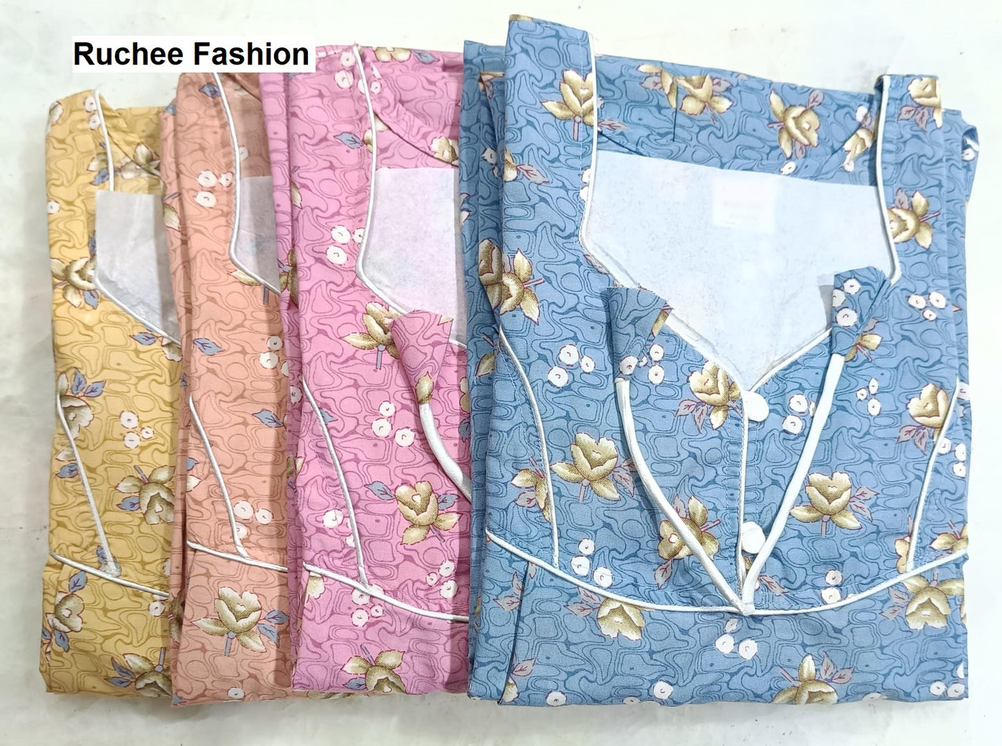 Piping 0207 Ruchee Fashion Pv Feeding Night Gown Exporter Ahmedabad