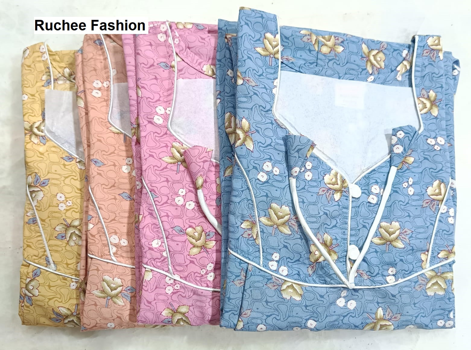 Piping 0207 Ruchee Fashion Pv Feeding Night Gown Exporter Ahmedabad