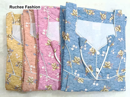 Piping 0207 Ruchee Fashion Pv Feeding Night Gown Exporter Ahmedabad