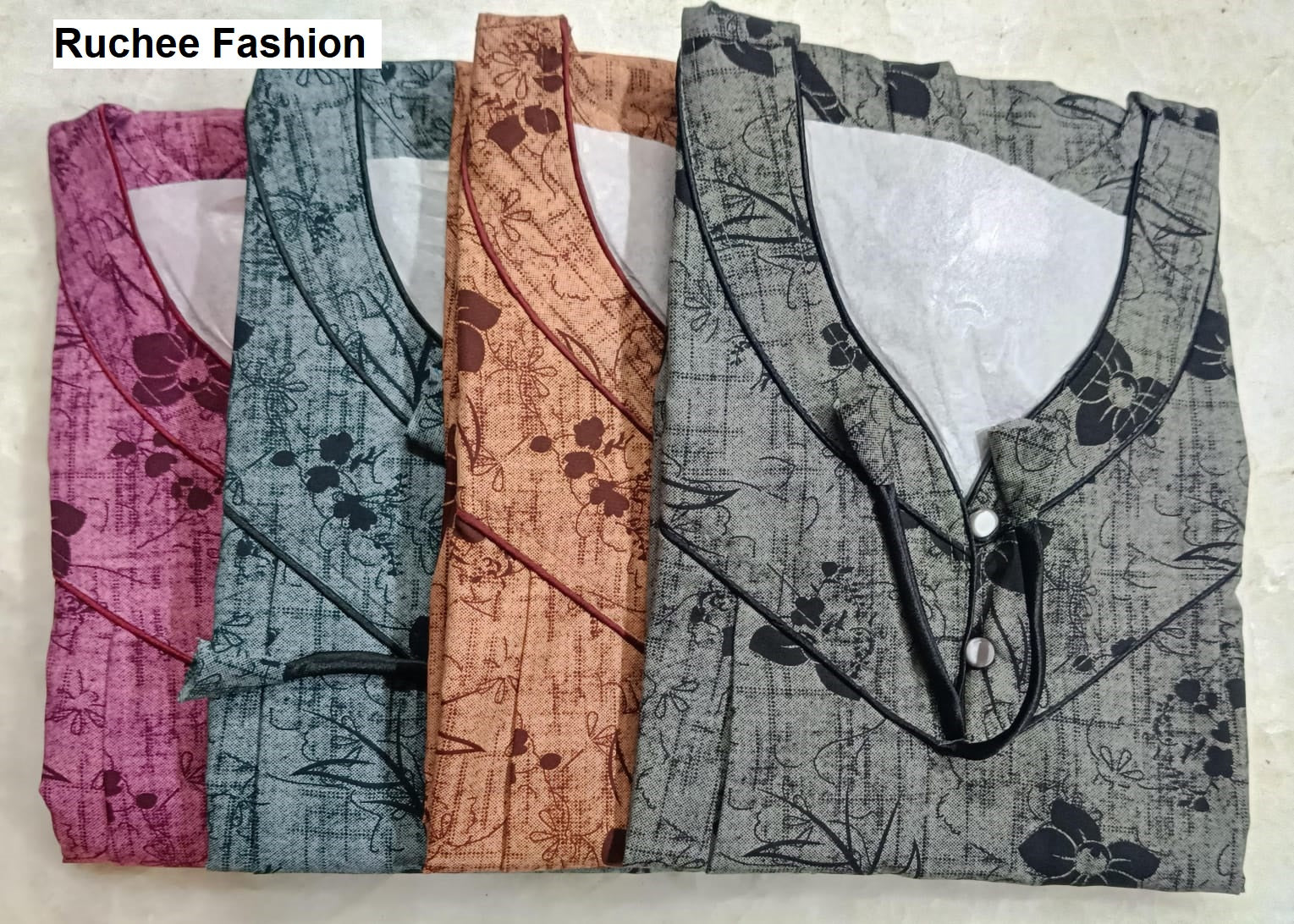 Piping 0207 Ruchee Fashion Pv Feeding Night Gown Exporter Ahmedabad