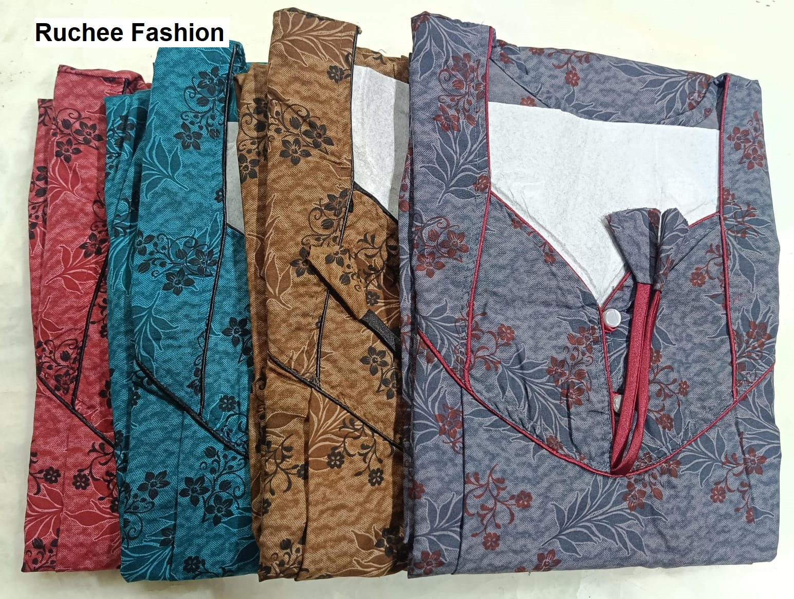 Piping 0207 Ruchee Fashion Pv Feeding Night Gown Exporter Ahmedabad