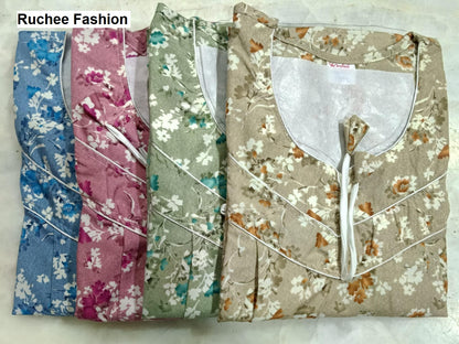 Piping 0207 Ruchee Fashion Pv Feeding Night Gown Exporter Ahmedabad