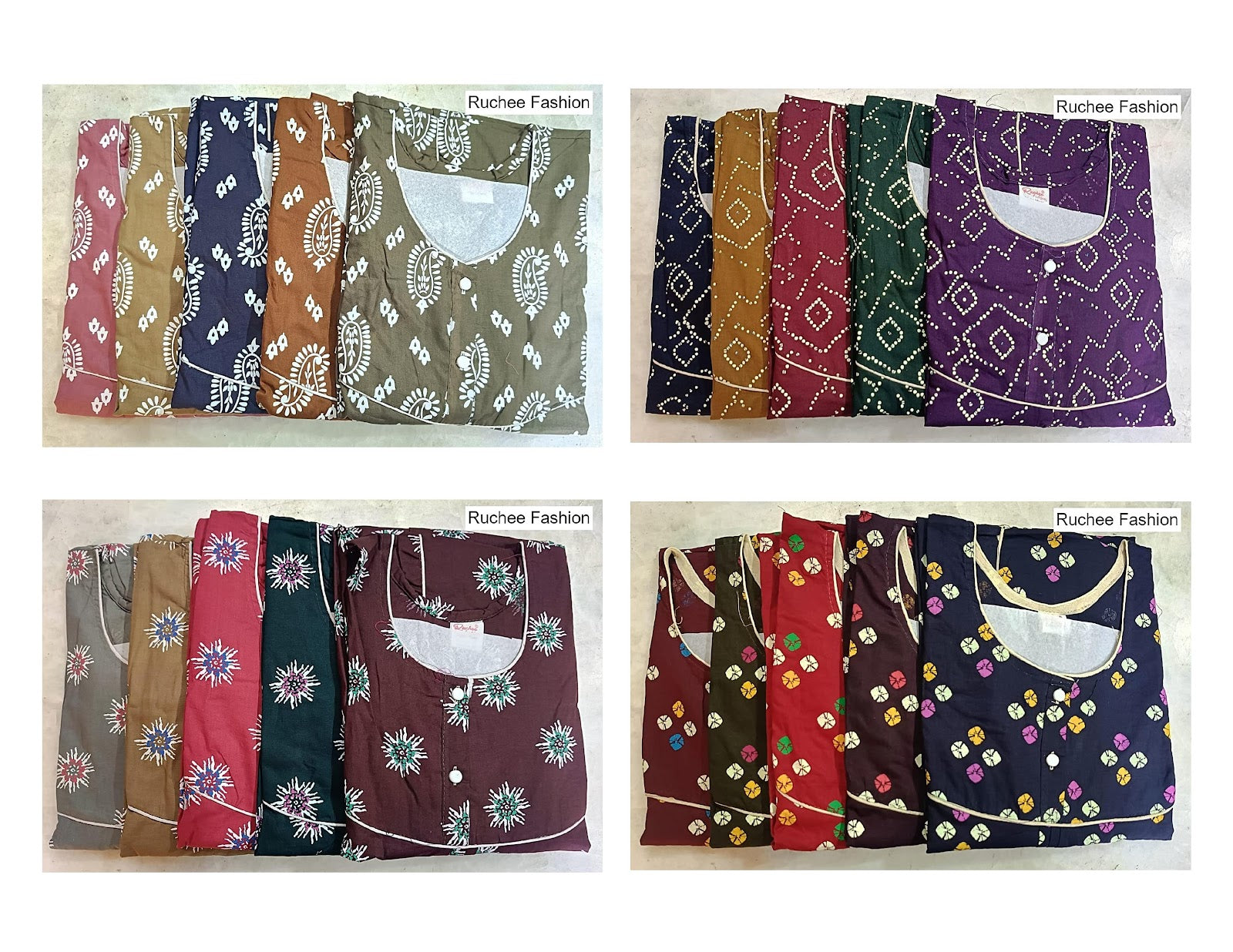 Piping Work 1309 Ruchee Fashion Rajwadi Night Gowns Supplier Gujarat