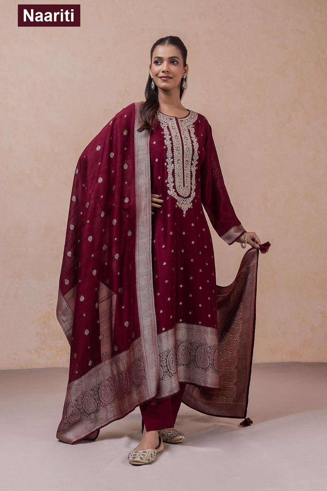 Pirkiz 2802 Naariti Silk Jacquard Pant Style Suits Supplier Gujarat