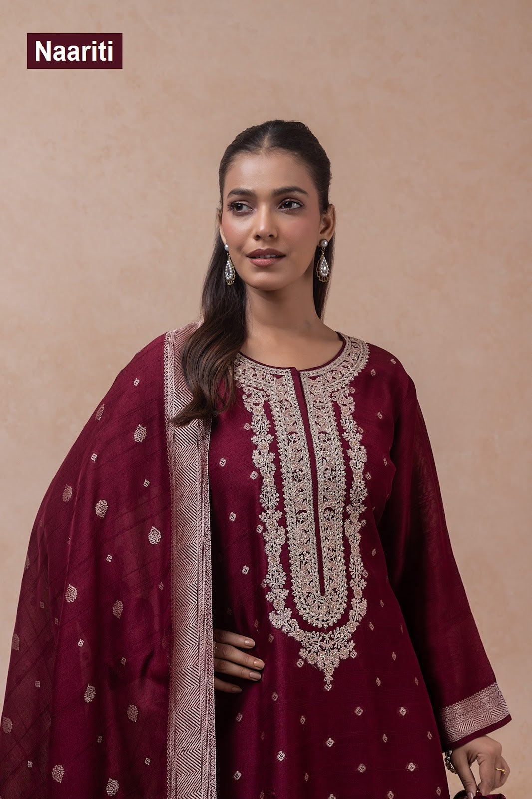 Pirkiz 2802 Naariti Silk Jacquard Pant Style Suits Supplier Gujarat