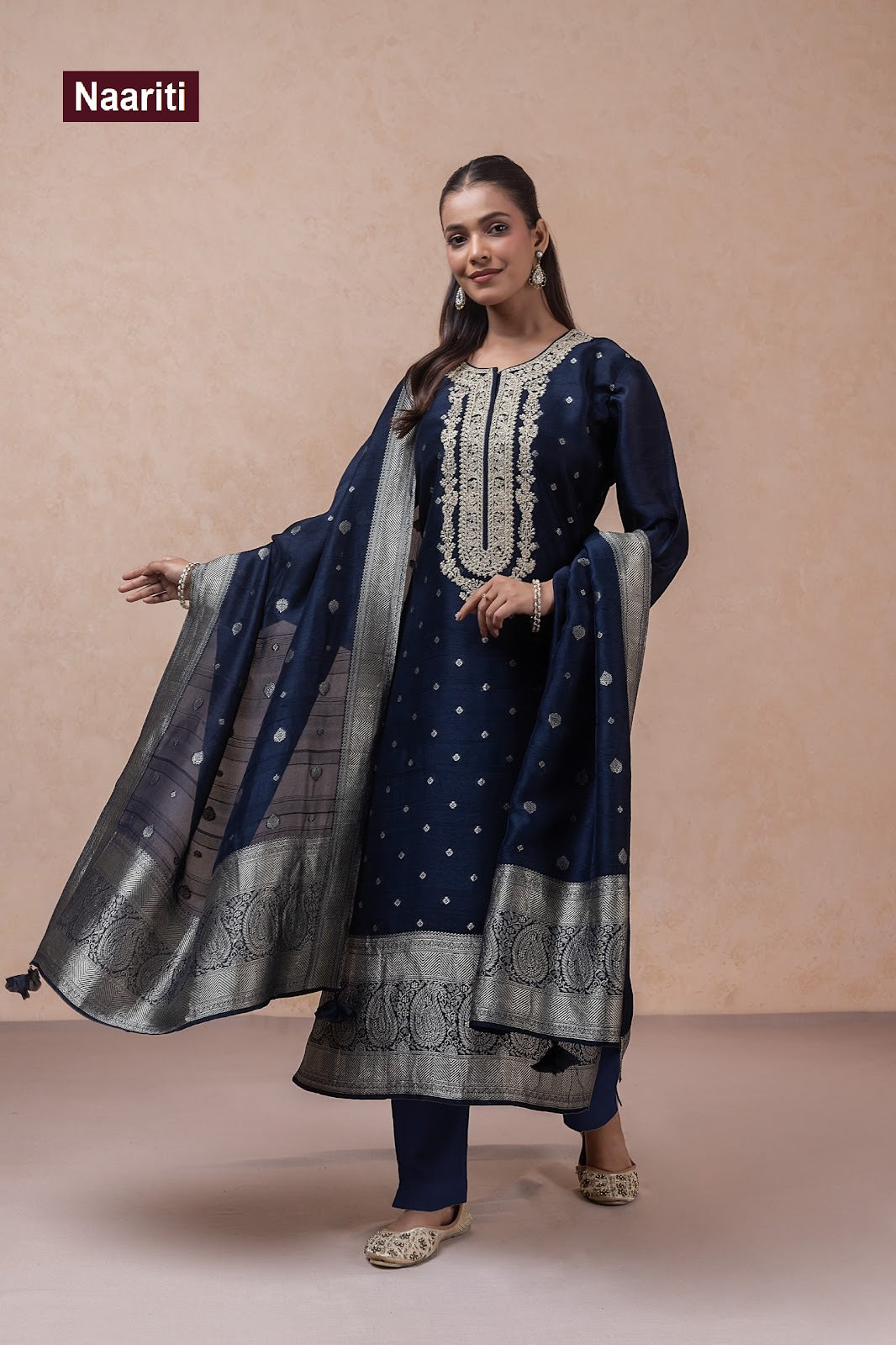 Pirkiz 2802 Naariti Silk Jacquard Pant Style Suits Supplier Gujarat
