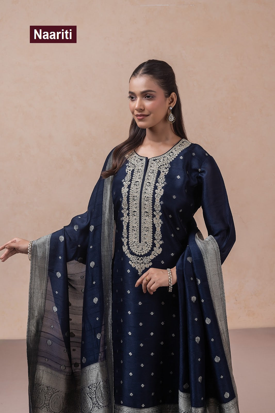 Pirkiz 2802 Naariti Silk Jacquard Pant Style Suits Supplier Gujarat