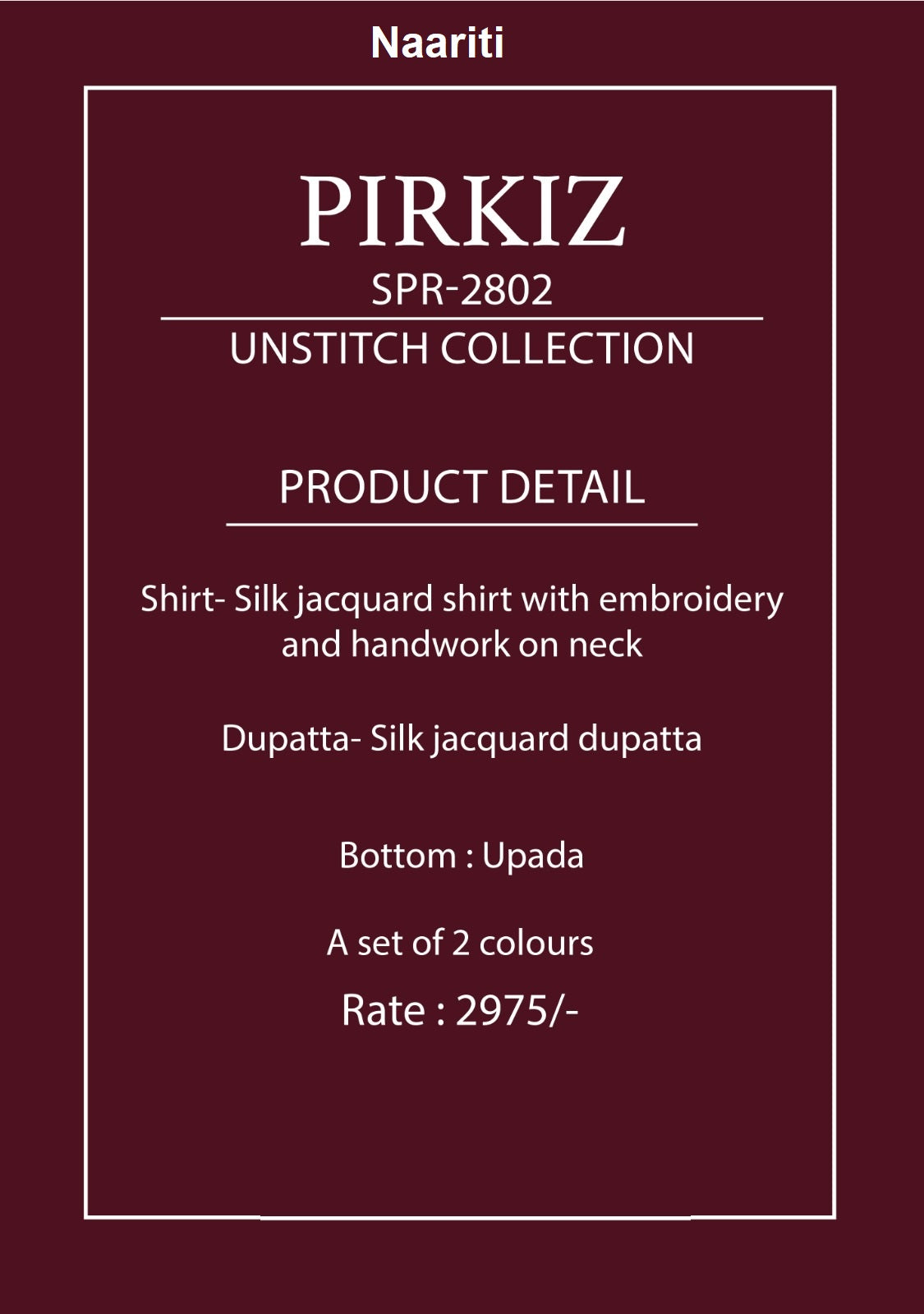 Pirkiz 2802 Naariti Silk Jacquard Pant Style Suits Supplier Gujarat