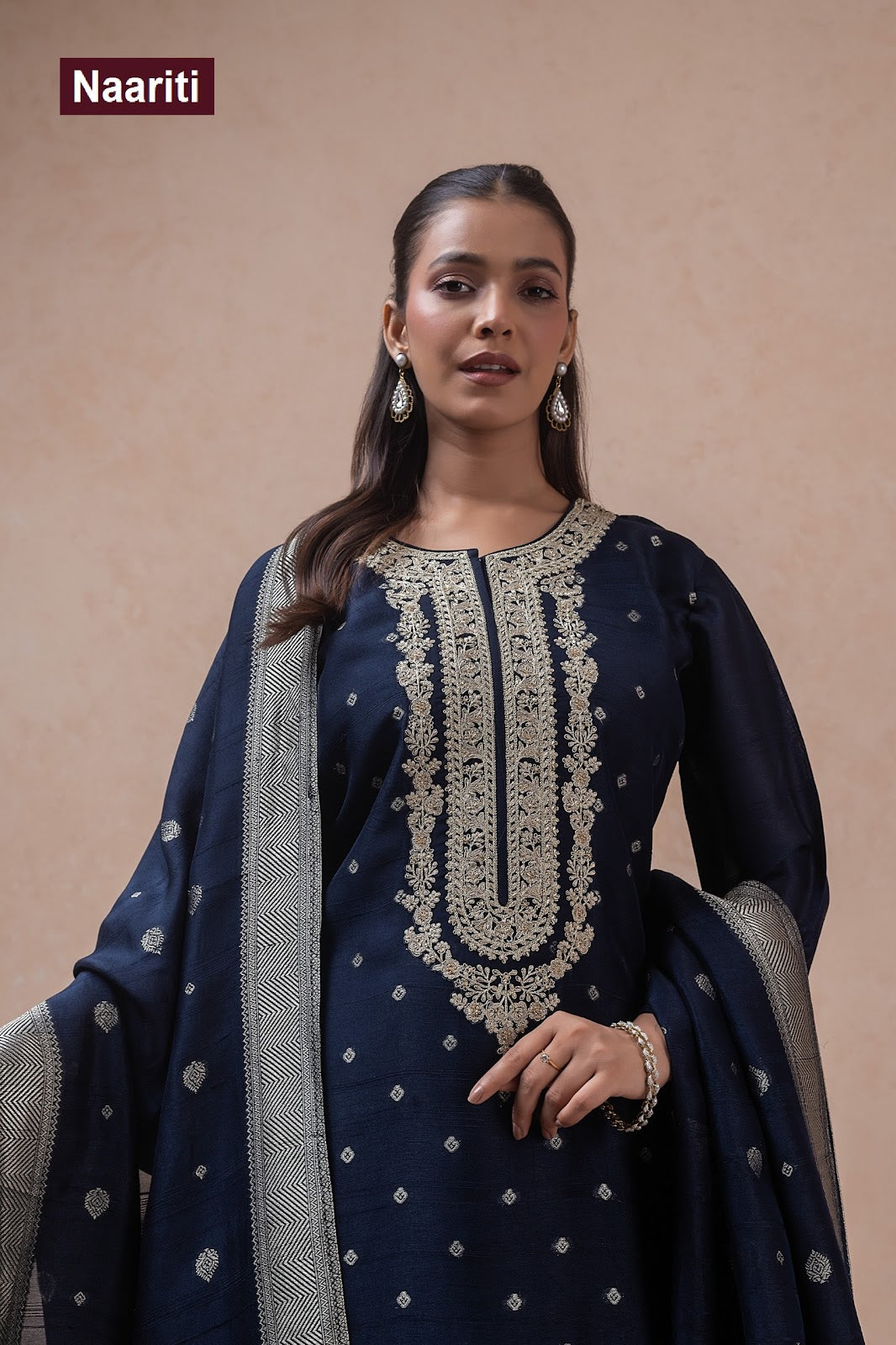 Pirkiz 2802 Naariti Silk Jacquard Pant Style Suits Supplier Gujarat