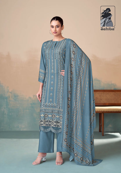 Pixel Sahiba Twill Pashmina Suits Supplier