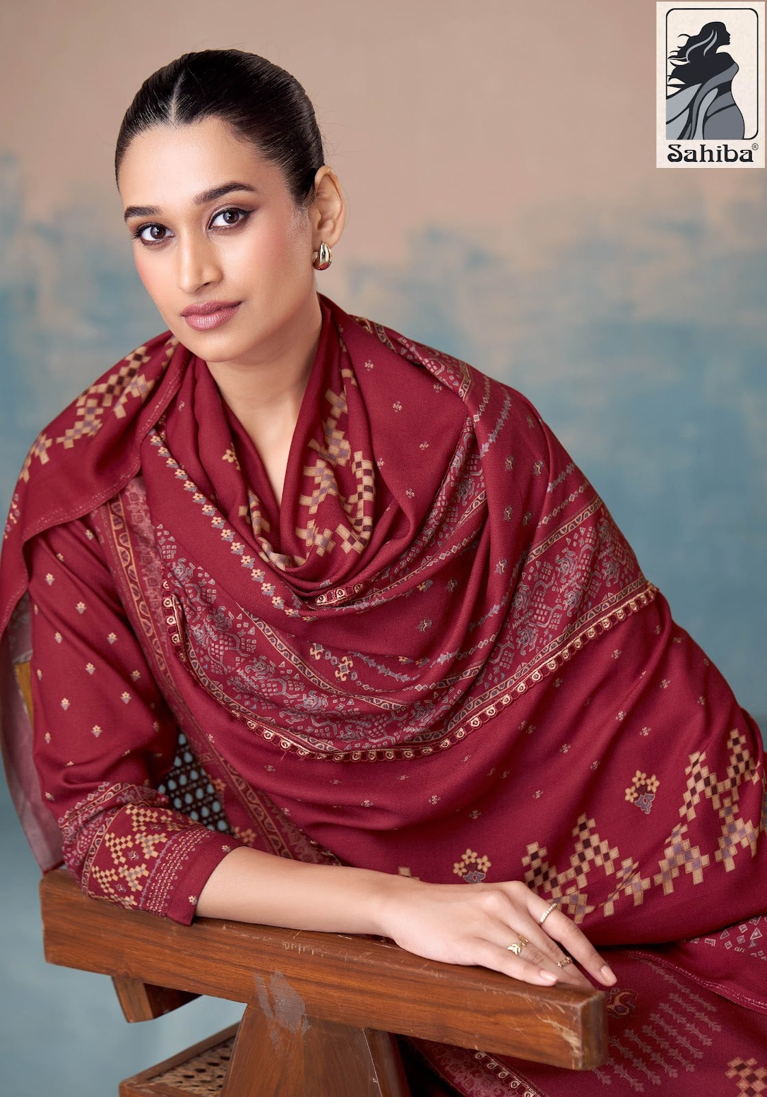 Pixel Sahiba Twill Pashmina Suits Supplier
