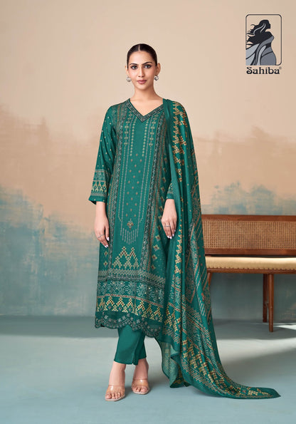 Pixel Sahiba Twill Pashmina Suits Supplier
