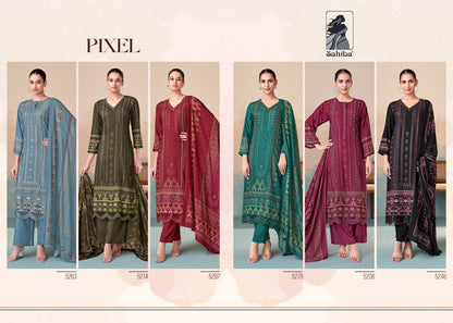 Pixel Sahiba Twill Pashmina Suits Supplier