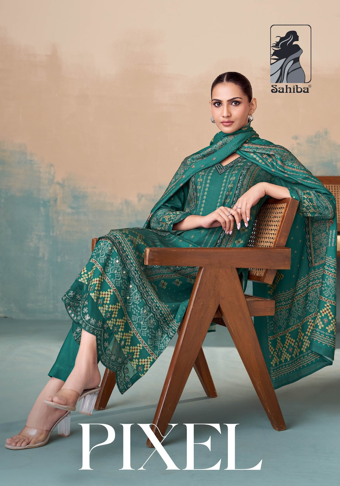 Pixel Sahiba Twill Pashmina Suits Supplier