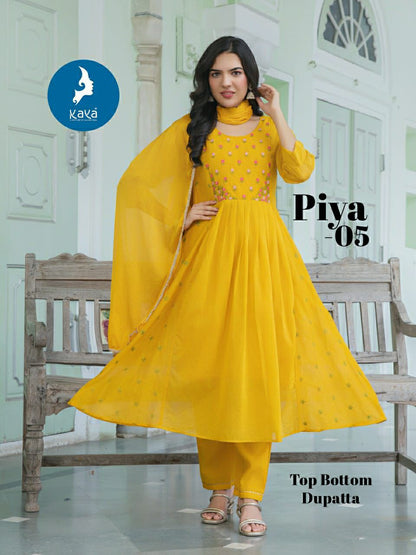 Piya Kaya Chanderi Readymade Anarkali Suits Manufacturer Gujarat