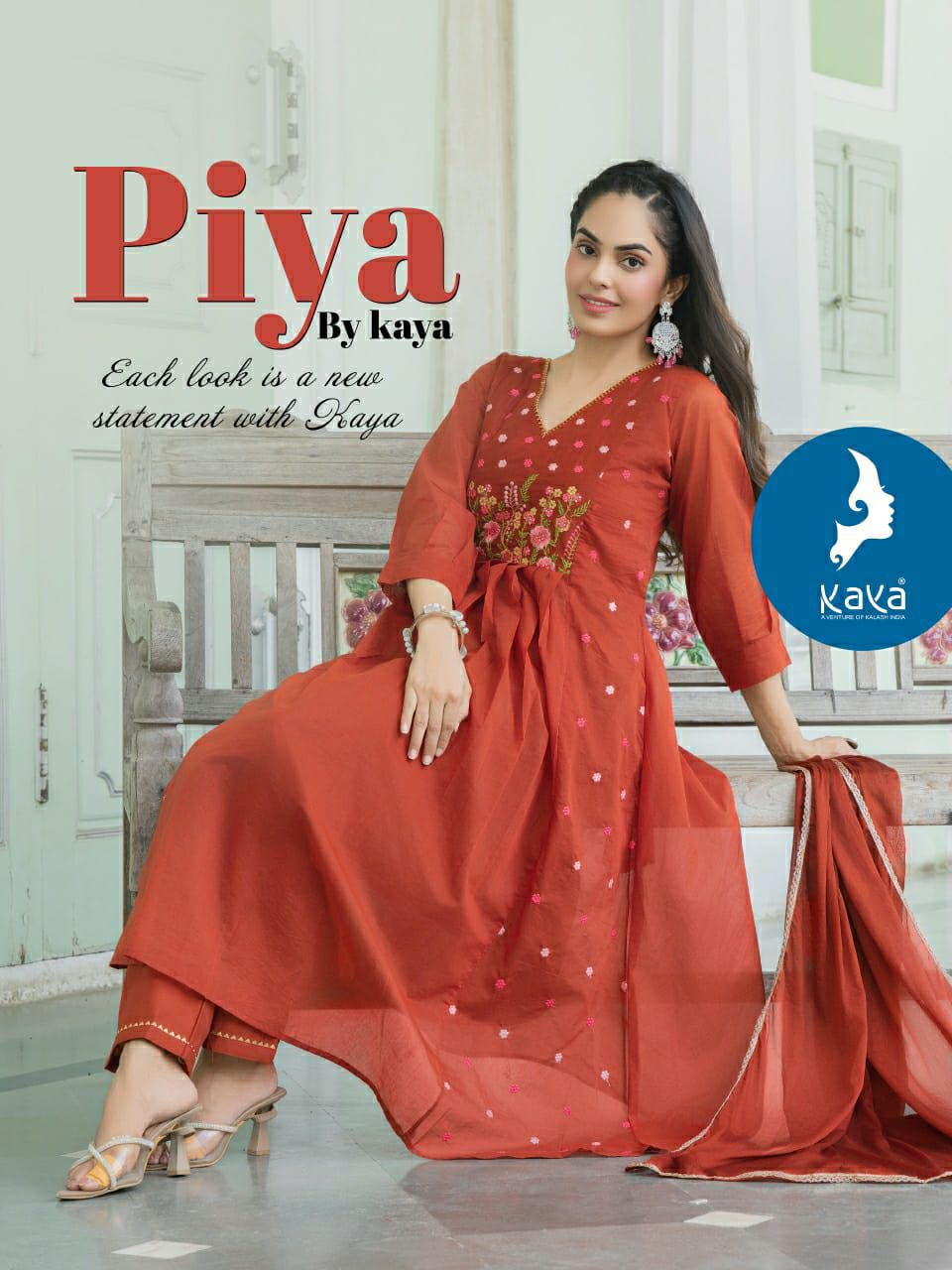 Piya Kaya Chanderi Readymade Anarkali Suits Manufacturer Gujarat
